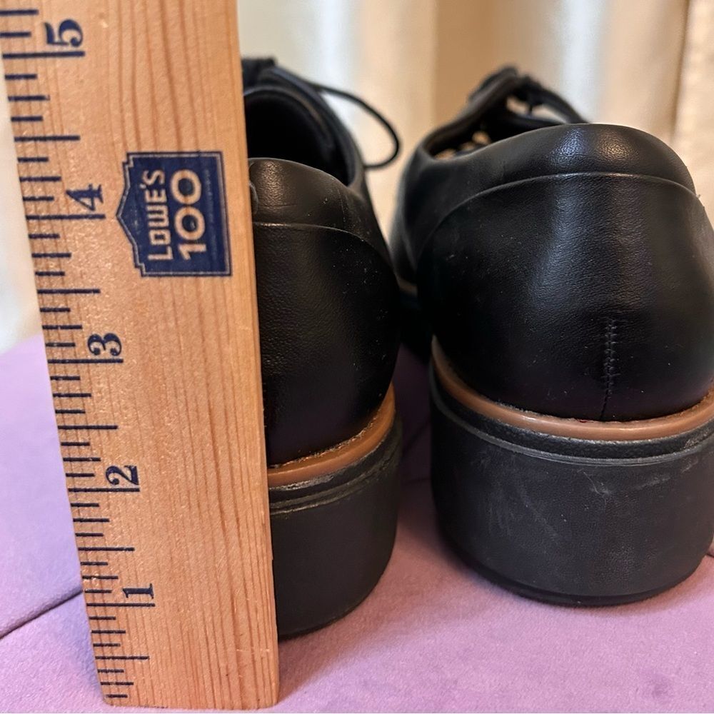 Clarks Womens Sharon Noel Black Oxfords Size 8 W EUC - Picture 7 of 9